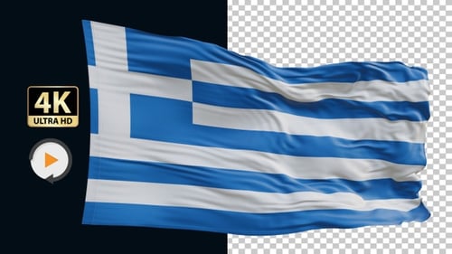 Realistic Waving Greek Flag Animation