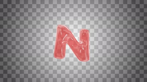 Fluid Red Letter N Reveal Animation