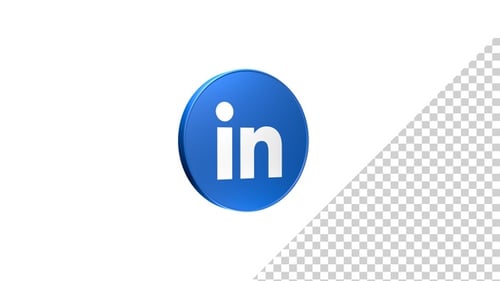 Modern 3D LinkedIn Logo Spin Reveal Animation