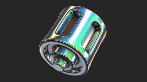 Abstract Object Tube Machine Steel Glossy Glass Reflect Chrome Holographic Hologram Trance 2