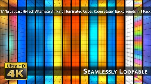 Broadcast Hi-Tech Alternate Blinking Illuminated Cubes Room Stage - Pack 01