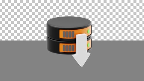 Animation 3D du téléchargement de la base de données | Alpha Channel
