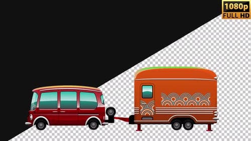 Van mit einem Frachtwagen | Alpha Channel