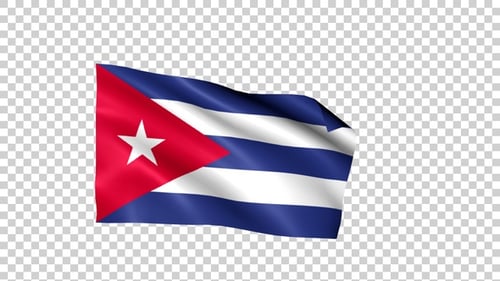Waving National Flag of Cuba Seamless Animation
