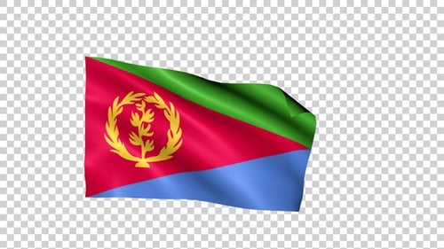 Waving Eritrea Flag Seamless Loop Animation