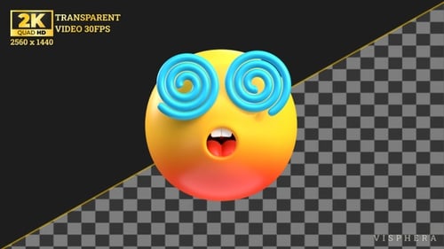 Hypnotized 3D Emoji with Swirling Eyes Animation