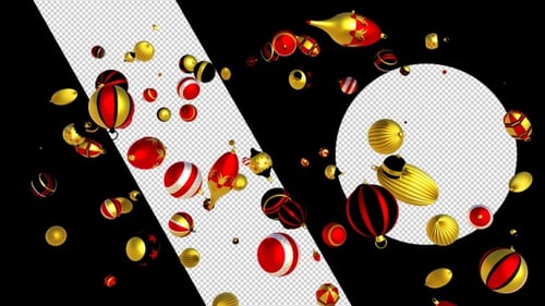 Christmas Balls Transparent Background Loop