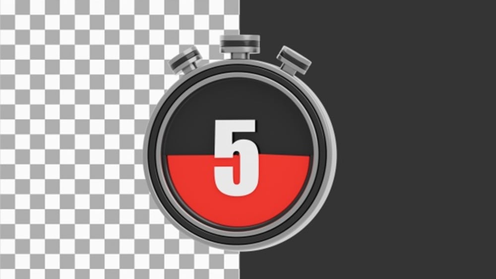 3D Animation of Countdown Timer | Alpha Channel, Animação gráfica ...