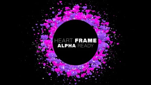 Heart Frame Circle Pink & Purple V6