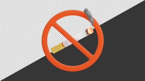3D Animation of No Smoking | Alpha Channel
