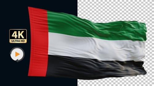 United Arab Emirates Flag Waving Seamless Loop