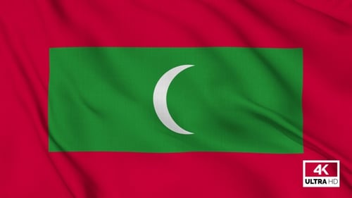 Realistic Waving Flag of Maldives Animation