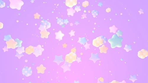 Pastel Puffy Stars and Dots Falling Animation