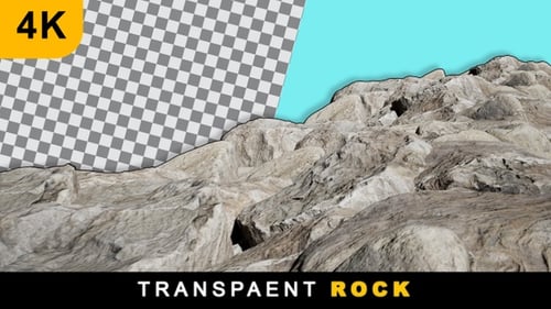 3D Render Realistic Rock Drone Shot On Transparent Background