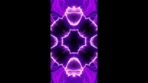 Vertical video purple gradient kaleidoscope neon waves vj loop animation