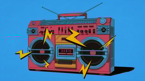 80s Retro Boombox Cassette Player Loop