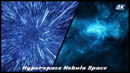 Futuristic Space Warp Speed Tunnel and Nebula Fly Through