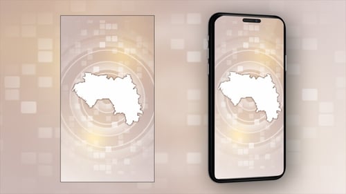 Animated Country Map Outline Reveal on Digital Background