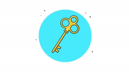4k Golden Key Animation Video