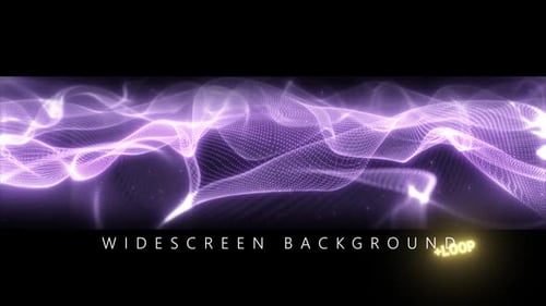 Abstract Purple Particle Wave Widescreen Background Loop