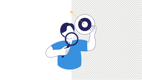 Animated Flat Design Illustration of Business Strategy and Target Goal