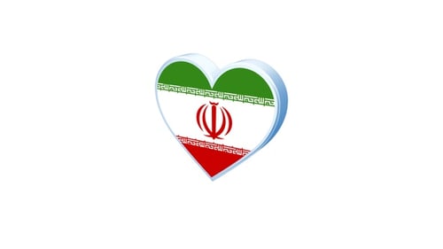 Iran Flag Heart Shape