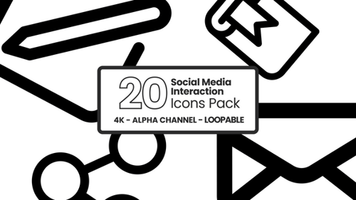 Minimalist Social Media Interaction Icon Pack Animation