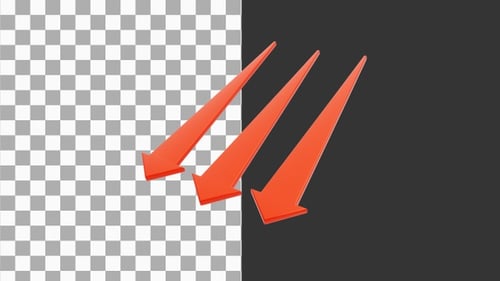 3D Market Arrow Down | Alpha Channel