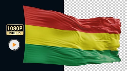 Seamless Looping Waving Flag Animation with Transparent Background