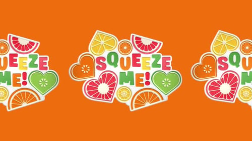 Animated Fruit and Sweet Slogans Peeling Sticker Graphics