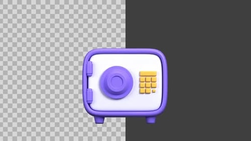 Animated 3D Safe Opening and Closing with Money