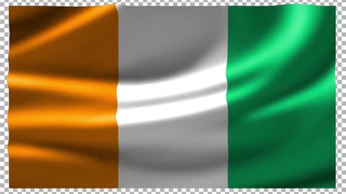 Waving Flag of Côte d'Ivoire