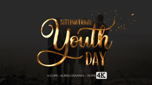 Animated Metallic Script Text Reveal for International Youth Day