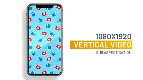 Seamless Social Media facebook icons pattern looping vertical animation