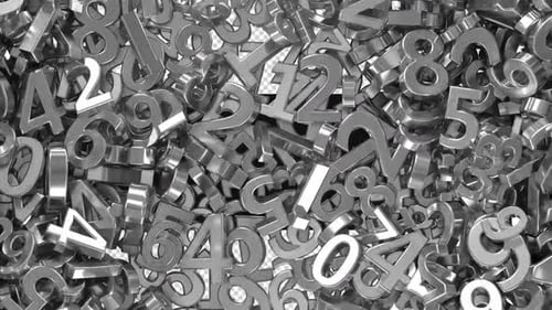 Falling Metallic Numbers 3D Digital Transition