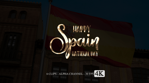 Happy Spain National Day Animation Text
