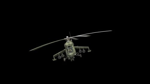 Military Attack Helicopter 3D Animated Footage