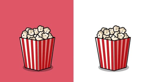 Animated Bouncing Popcorn Box Icon