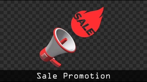 3D Megaphone Announcing Sale Promotion Animation