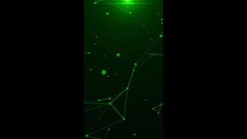 Vertical Plexus Background With Connected Lines Green V2