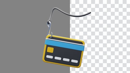 Animación 3D de suplantación de identidad con tarjetas