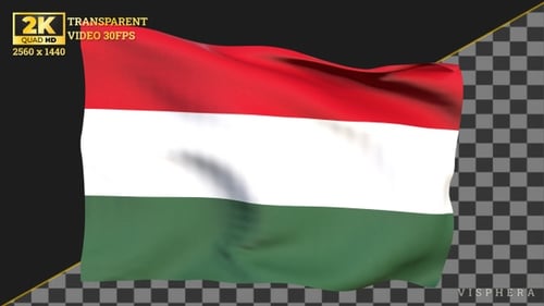 Hungary National Flag Waving in 3D Animation