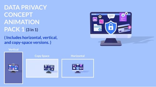 Data Protection And Privacy Concept Animation, Representing Cybersecurity And Personal Data Safety.