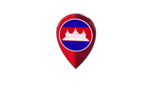 Cambodia Flag Map Pin Alpha