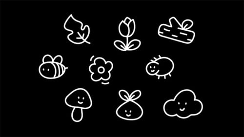 Hand-Drawn Animated Nature and Animal Doodle Icons Reveal