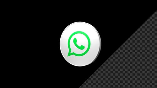 Animated 3D WhatsApp Logo Icon on Transparent Background