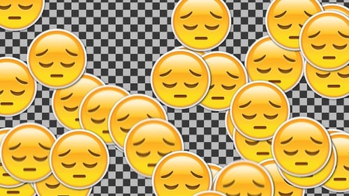 Falling Sad Face Emojis Animation