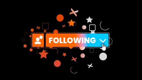 Animated Social Media Follow and Following Button with Click