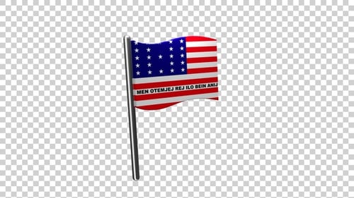 Animated Waving Flag with Transparent Background