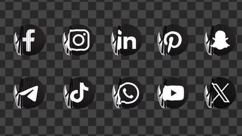 Modern Social Media Icons Reveal Animation Pack